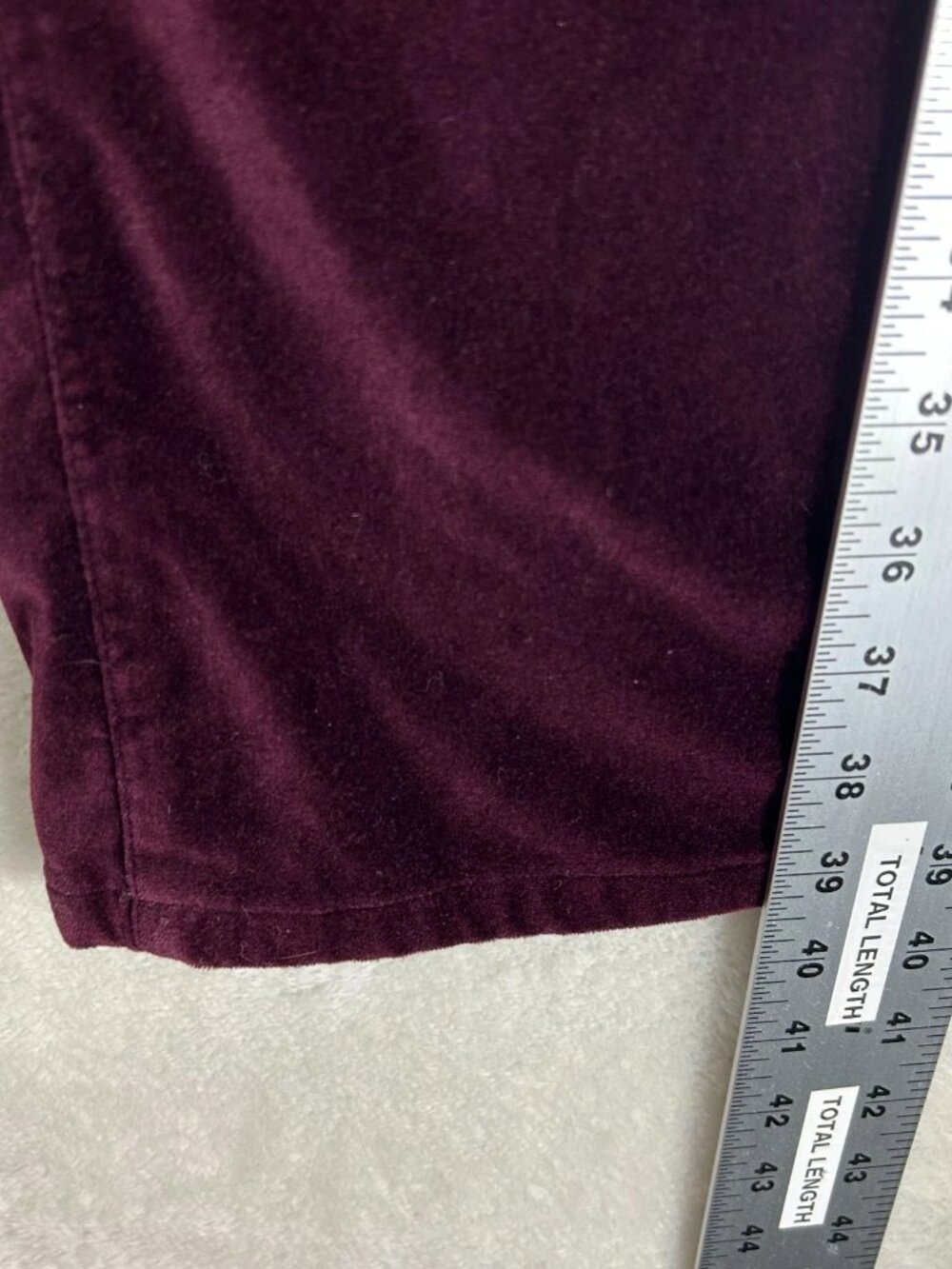 Lauren Ralph Lauren Trouser Pants Womens 8P Burgundy Velvet Comfort Straight Leg - Picture 10 of 12
